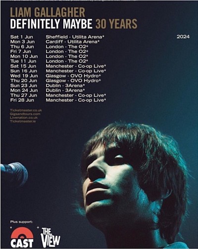 Cast Supporting On Liam Gallagher’s Arena Tour